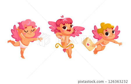 Charming and Cute Cupids that Feature Playful and Joyful Expressions on Their Faces Charming and Cute Cupids that Feature Playful and Joyful Expressions on Their Faces 126363232