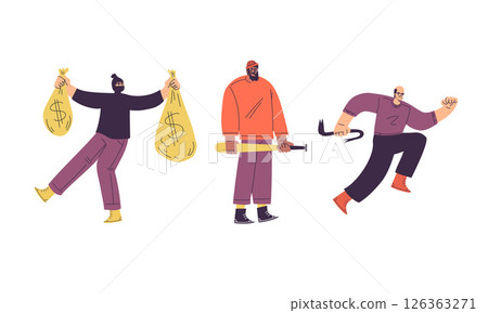 Stylized Characters Engaged in Various Mischievous Activities and Adventures Across Settings 126363271