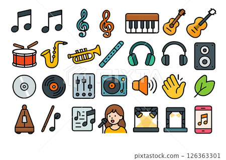 Music illustration material 126363301