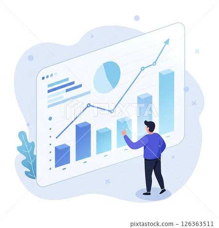 Businessman analyzing financial growth chart 126363511