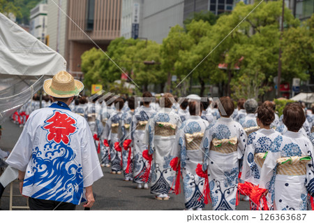 The 52nd Kobe Festival, a dance performance by approximately 600 women 126363687