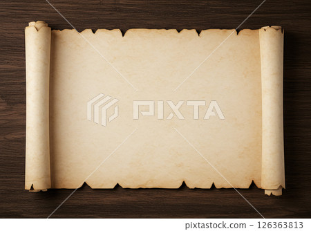 類似古老羊皮紙捲軸的模型。 126363813