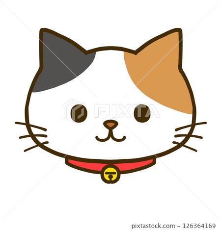 戴著項圈的三色貓 126364169