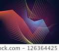 Abstract geometric wave of light lines on a gradient background. 126364425