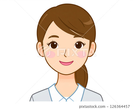 微笑的女人臉特寫圖標 126364457