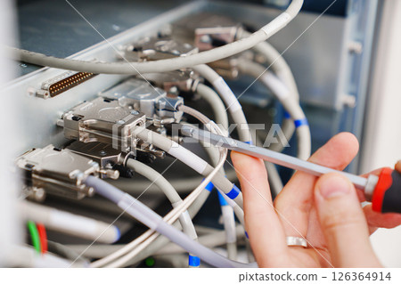 installation and start-up of cabinet with electrical equipment of the Angiograph installation and start-up of cabinet with electrical equipment of the Angiograph 126364914