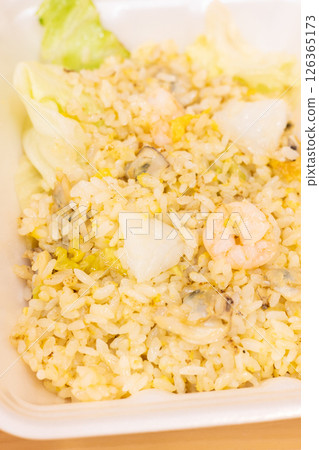 Delicious seafood lettuce fried rice 126365173