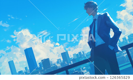 Office workers at work, anime style 126365829