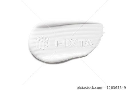 A sample of a white cosmetic moisturizer or anti-aging cream. Isolated on a white background. 126365849