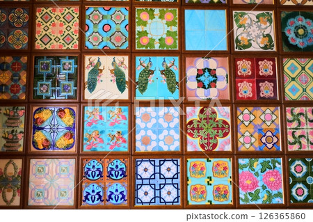 Decorative tiles from the Erkan Settlement Conservation Area in Penghu, Taiwan 126365860