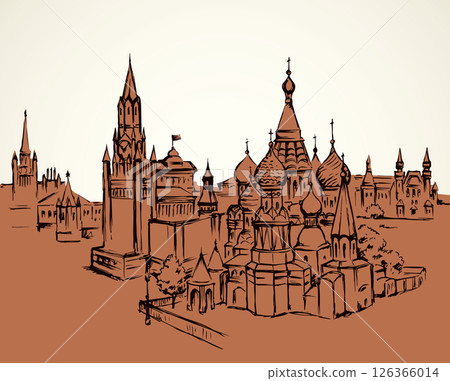 Red Square, Moscow. Vector drawing Red Square, Moscow. Vector drawing 126366014