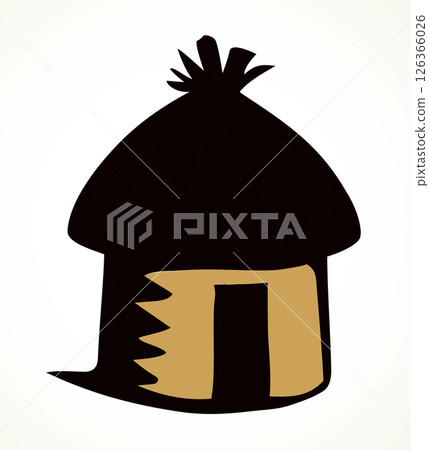 Old little hut. Vector drawing 126366026