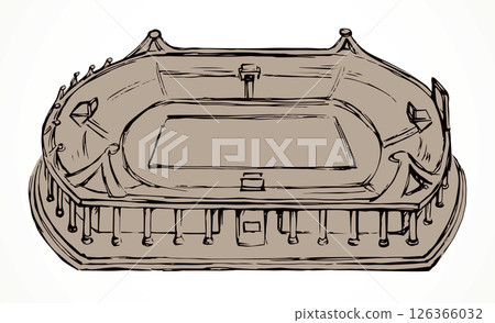 Small Stadium. Vector sketch 126366032