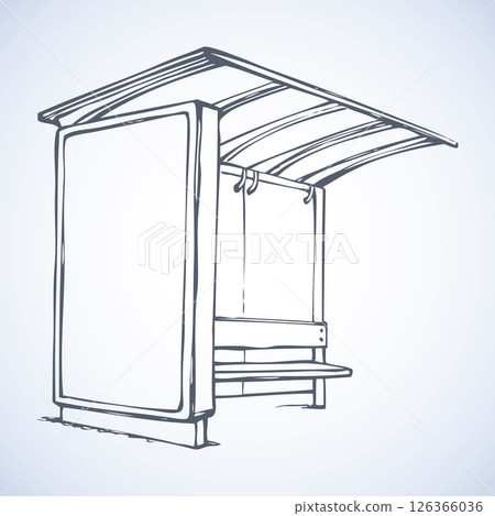 Bus stop. Vector drawing Bus stop. Vector drawing 126366036