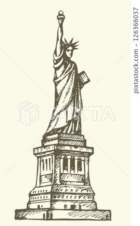 Statue of Liberty. Vector sketch 126366037