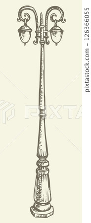 Street lantern. Vector sketch Street lantern. Vector sketch 126366055