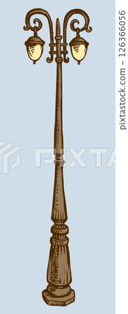 Street lantern. Vector sketch Street lantern. Vector sketch 126366056