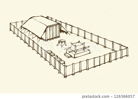 Tabernacle of Moses. Vector drawing Tabernacle of Moses. Vector drawing 126366057