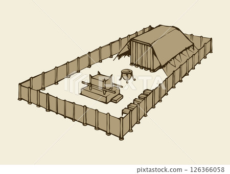 Tabernacle of Moses. Vector drawing Tabernacle of Moses. Vector drawing 126366058