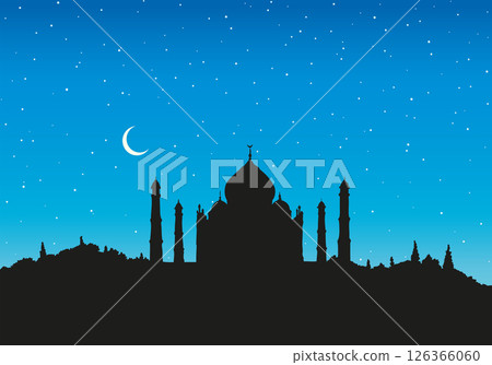Taj Mahal in India. Vector sketch Taj Mahal in India. Vector sketch 126366060