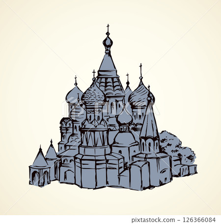 Red Square, Moscow. Vector drawing 126366084