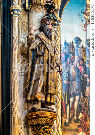 The Charola of the Convent of Christ, magnificent Knights Templar architecture at Tomar in Portugal 126366170