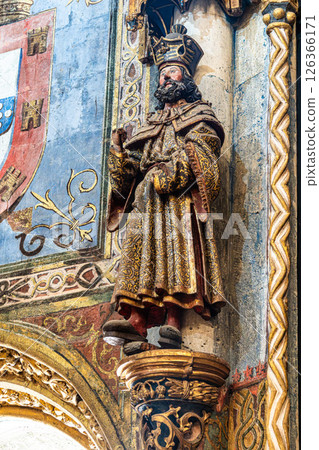 The Charola of the Convent of Christ, magnificent Knights Templar architecture at Tomar in Portugal 126366171