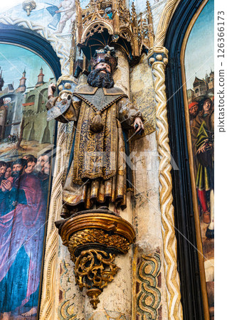The Charola of the Convent of Christ, magnificent Knights Templar architecture at Tomar in Portugal The Charola of the Convent of Christ, magnificent Knights Templar architecture at Tomar in Portugal 126366173