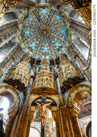The Charola of the Convent of Christ, magnificent Knights Templar architecture at Tomar in Portugal 126366175