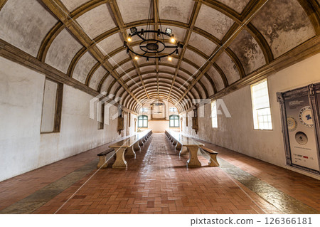Tomar, Portugal - Mar 12, 2025: Cloister of the Monastery of the Order of Christ, Convento de Cristo in Tomar, Portugal 126366181