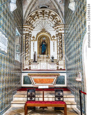Tomar, Portugal - Mar 12, 2025: Interior of the Igreja de Sao Joao Baptista church in Tomar, Portugal Tomar, Portugal - Mar 12, 2025: Interior of the Igreja de Sao Joao Baptista church in Tomar, Portugal 126366184