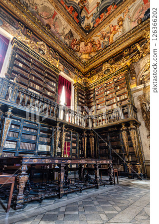 Coimbra, Portugal - Mar 14, 2025: The Johannine Library, Biblioteca Joanina in the University of Coimbra, Portugal 126366202
