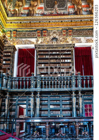 Coimbra, Portugal - Mar 14, 2025: The Johannine Library, Biblioteca Joanina in the University of Coimbra, Portugal 126366203