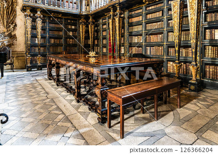 Coimbra, Portugal - Mar 14, 2025: The Johannine Library, Biblioteca Joanina in the University of Coimbra, Portugal 126366204