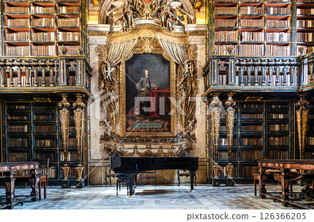 Coimbra, Portugal - Mar 14, 2025: The Johannine Library, Biblioteca Joanina in the University of Coimbra, Portugal 126366205