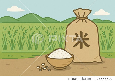 水稻與水稻種植：鄉村風光 126366690