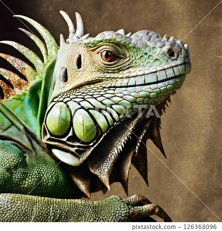 Iguana Textured Scales and Sharp Claws 126368096