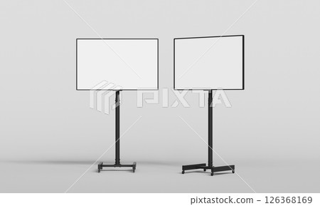 Stand Monitor Screen Mock up. 3D Rendering. Stand Monitor Screen Mock up. 3D Rendering. 126368169