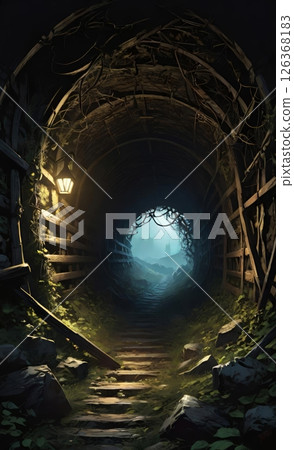 Mysterious Sewer Entrance with Grate 126368183