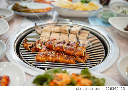 Korean BBQ food. Grilled eel Korean BBQ food. Grilled eel 126369413
