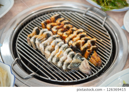 Korean BBQ food. Grilled eel 126369415