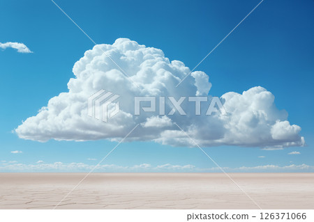 a large cumulus cloud over the desert, a beautiful landscape with blue sky as an abstract summer background a large cumulus cloud over the desert, a beautiful landscape with blue sky as an abstract summer background 126371066