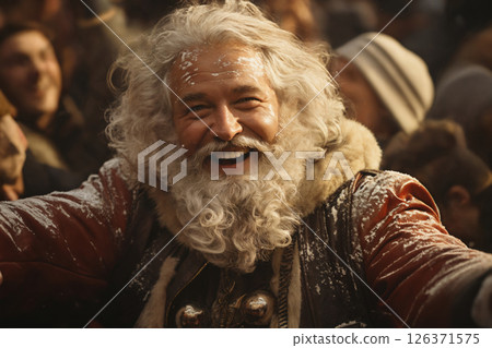 portrait of Santa on a city street in the evening 126371575