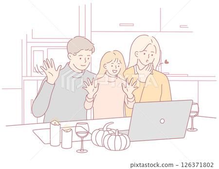 Family Video Call Joy A Heartwarming Connection in a Cozy Kitchen Setting that Engages Everyone Family Video Call Joy A Heartwarming Connection in a Cozy Kitchen Setting that Engages Everyone 126371802