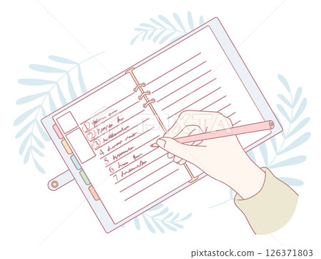 Use a daily journal and handwritten notes for better organization and productivity Use a daily journal and handwritten notes for better organization and productivity 126371803