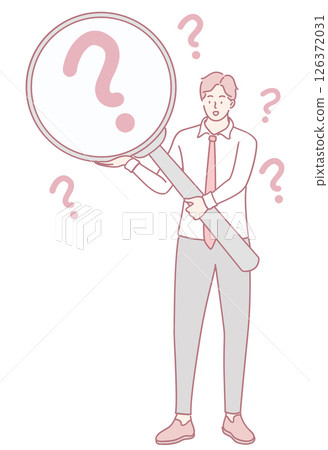 Curiosity and Exploration A Man Holding a Magnifying Glass for Deep Observations 126372031