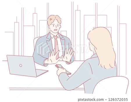 An Engaging Business Meeting Conversation Taking Place Between Two Experienced Professionals 126372035