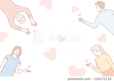 An illustration that captures the essence of connection and love among people visually 126372116