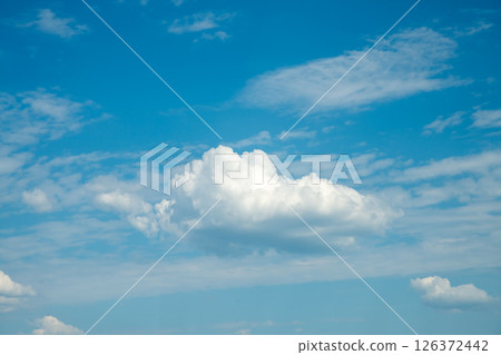 Beautiful cumulus clouds in the blue sky. natural background Beautiful cumulus clouds in the blue sky. natural background 126372442
