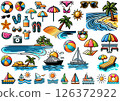 Set of Colorful Summer Holiday Icons 126372922